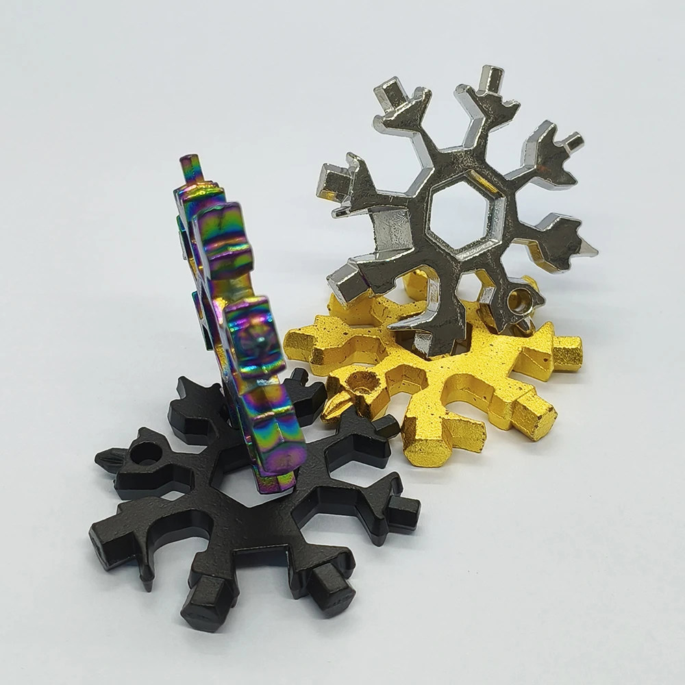 2 Stück Multifunktionaler Mini-Schneeflockenschlüssel Schlüsselanhänger Hochkarbonstahl Achteckiger Sechskant Universelles Tragbares Taschen-Reparatur-Multitool – Detail 4