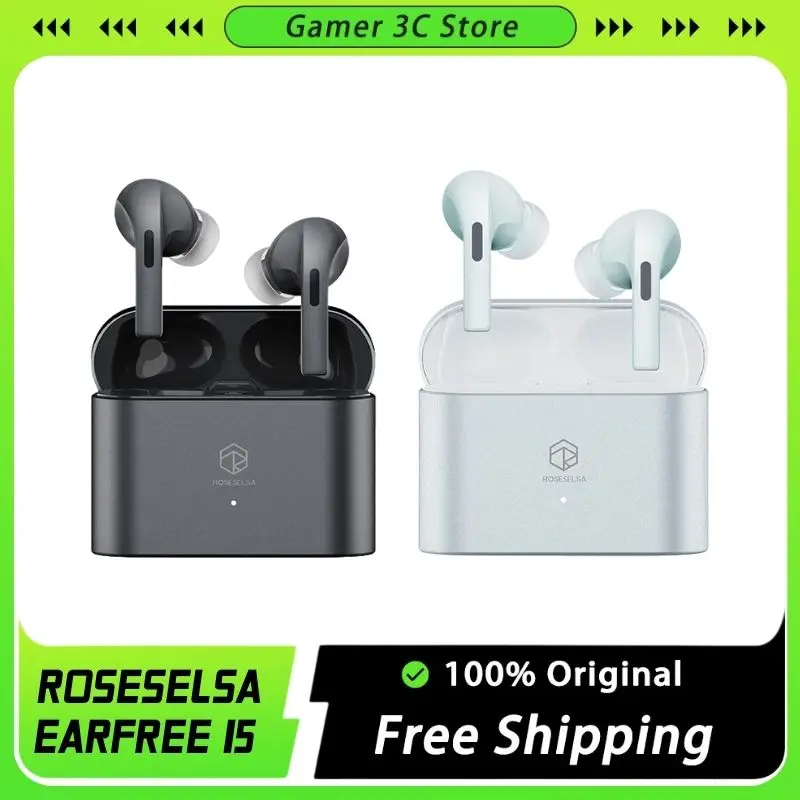 

Roseselsa Earfreei5 Wireless Bluetooth Earphone ANC Noise Reduction Earbuds Low Latency 500mAH Long Playtime LDAC Earphones Gift