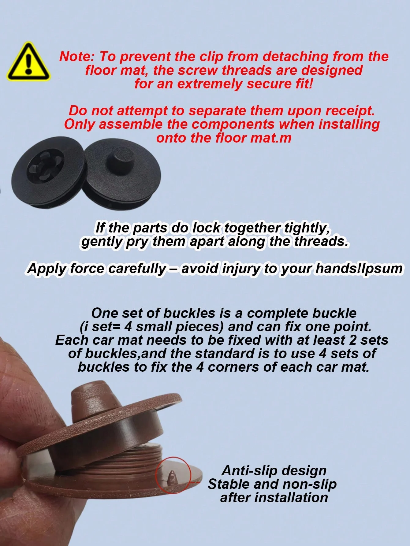 8/16/32개 유니버설 자동차 바닥 매트 고정 장치, 이중층 플라스틱 스냅 버튼, 안전한 그립, 원형 프레스 스터드, 미끄럼 방지 (카페