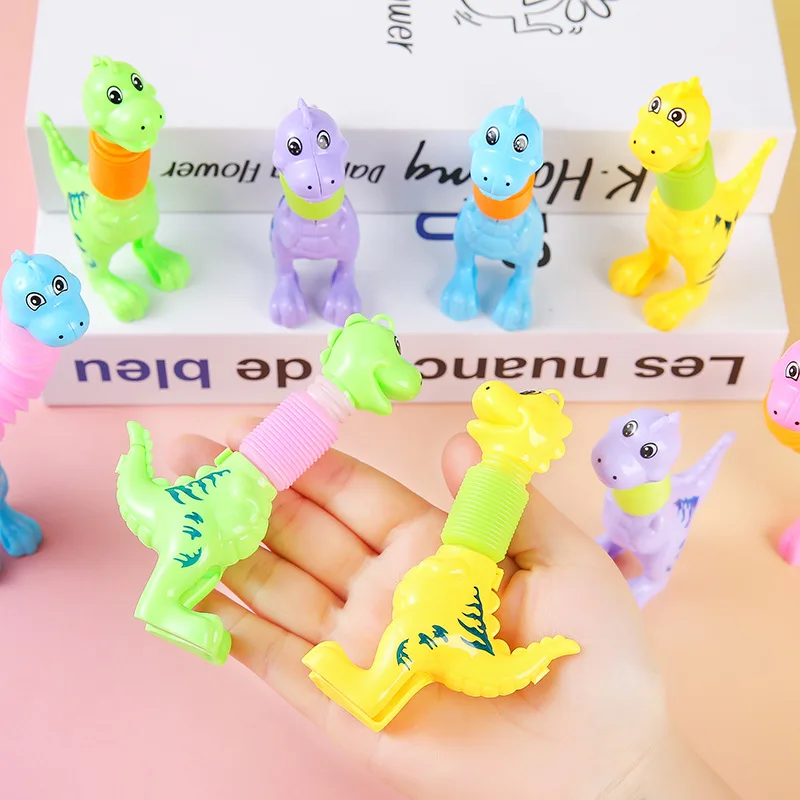 10/20/30 Uds. Tubos Pop de dinosaurios juguetes telescópicos Fidget juguetes niños favores de fiesta cumpleaños San Valentín Goodie bolsa rellenos regalos