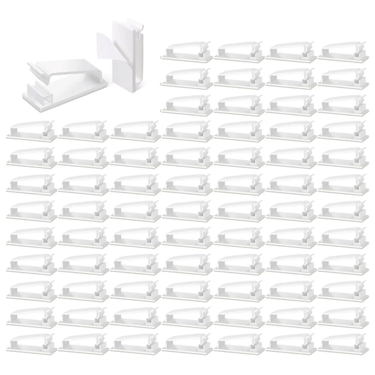 100 Pcs Light Clips Adhesive Hooks for Outdoor String Cable Wire Clips Adhesive Wire Management Cord Holder for the Wall