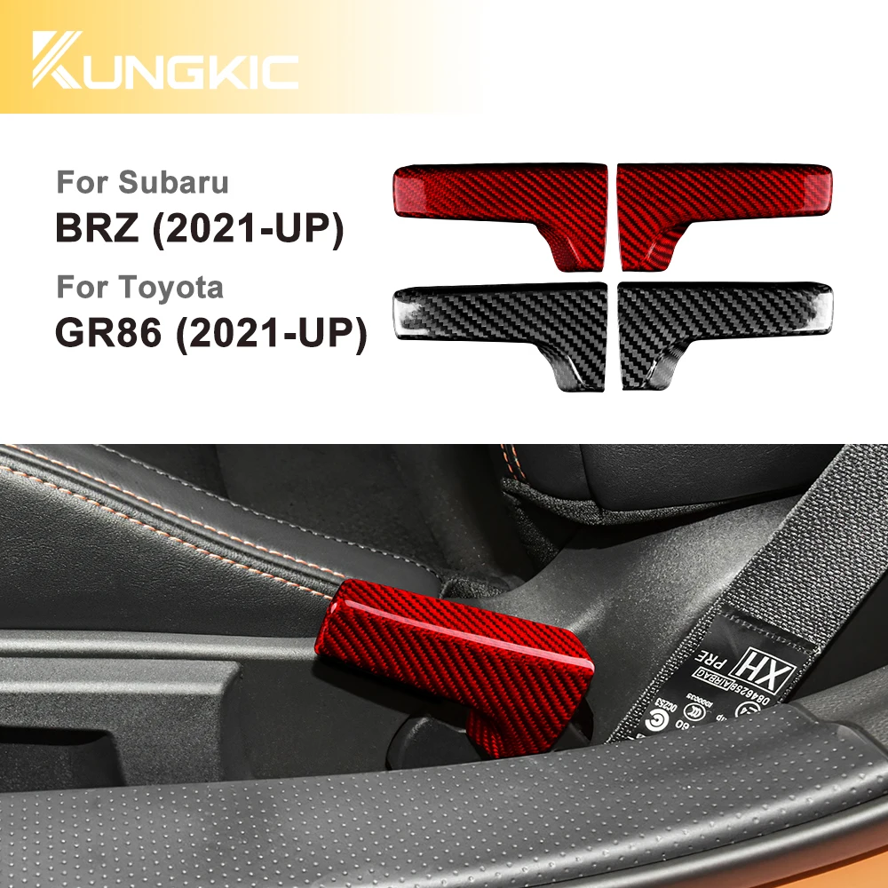 

Real Hard Carbon Fiber Sticker Seat Adjustment Handle Cover For Subaru BRZ Toyota GR86 2021 2022 2023 Interior Trim Accessories