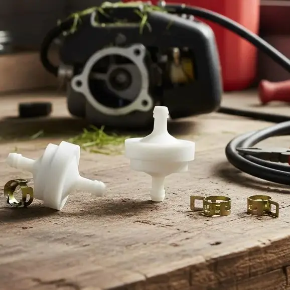 

Комплект встроенного топливного фильтра 1/4 дюйма с зажимами для совместимых моделей газонокосилок 298090 394358S 7014359YP, запасные части