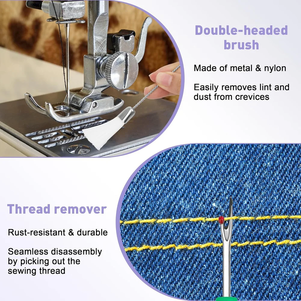 36PCS Sewing Machine Cleaning Kit With Silicone Brushes/seam Rippers/tweezers/screwdrivers/Portable Storage Bag For Repair ﻿