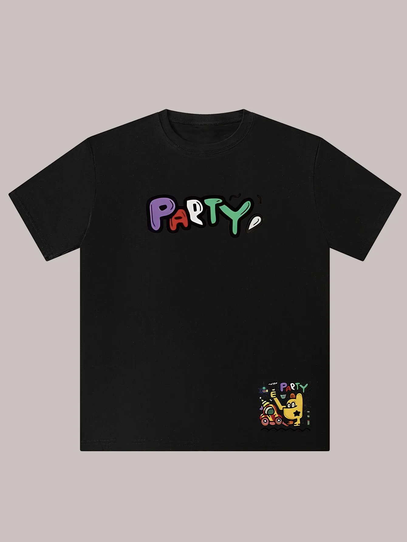 

Party Print Cotton T-shirt Unisex Men Women Summer Short Sleeve Fashion Brand Tee Luxury Casual Streetwear Y2k+ Tops