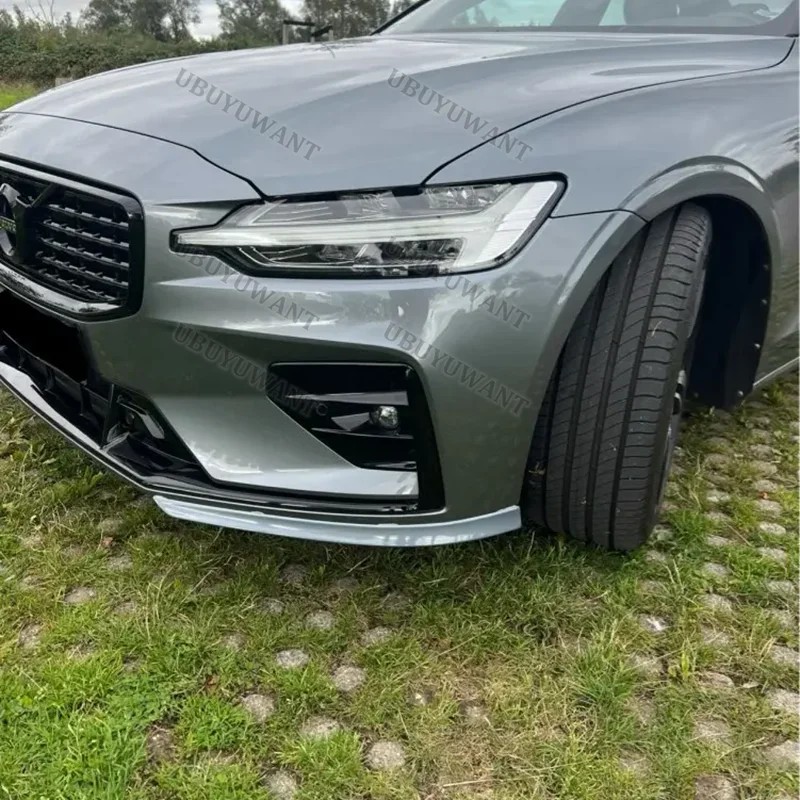 For Volvo NEW S60 V60 2021-2025 2Pcs Front Bumper Lip Car Accessories Splitter Body Kit Spoiler Diffuser Gloss Black view 2