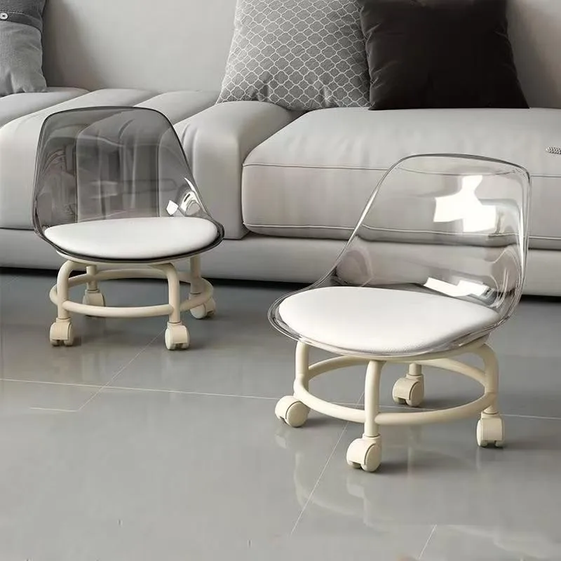 Joylive Acrylic Stool Silent Universal Wheel Transparent Internet-Famous Small Wheeled Household Low Stool Grout Tool Stool
