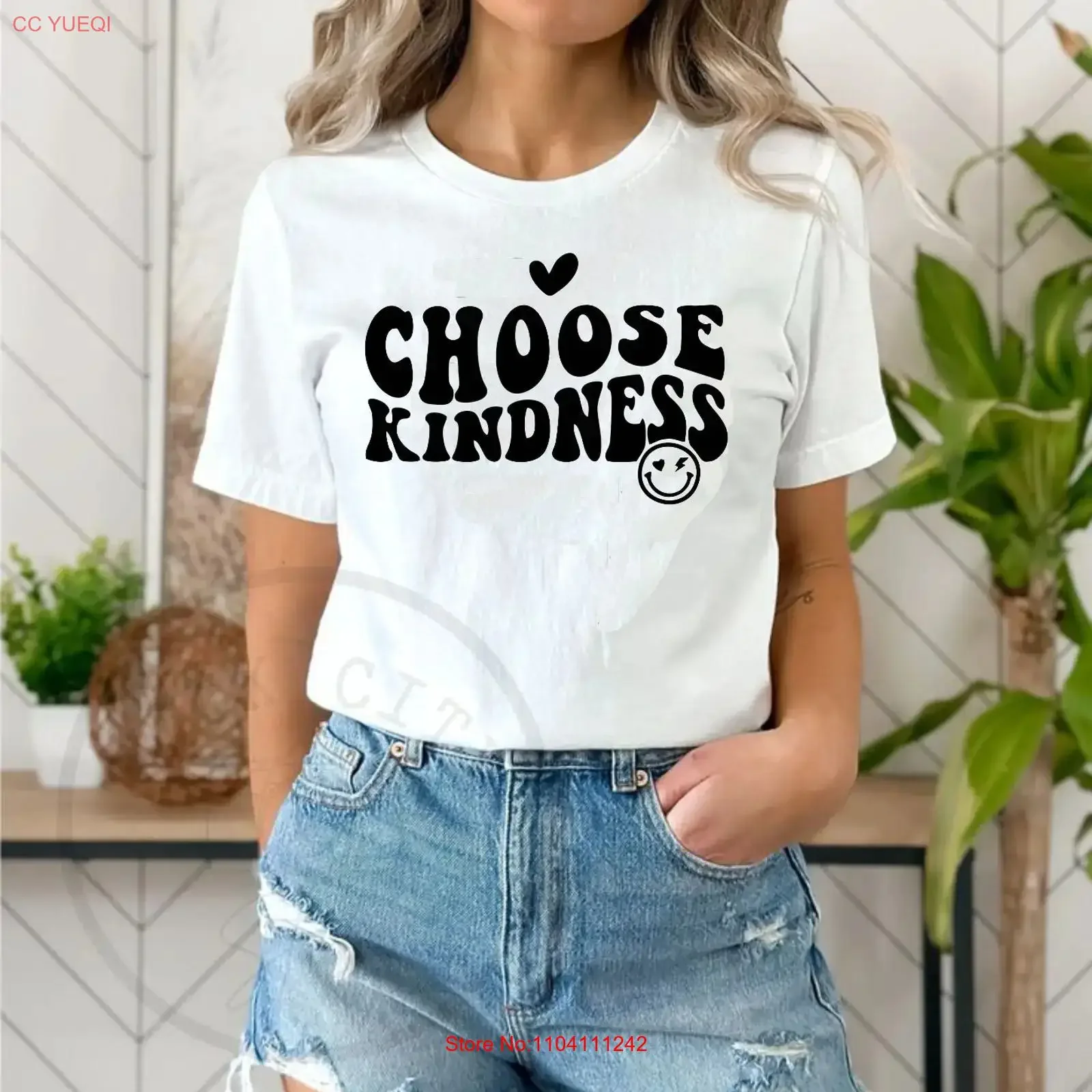 Футболка Choose Kindness с вдохновляющей цитатой, винтажная, с эффектом потертости, повседневная, слегка эластичная, удобная, универсальная, унисекс