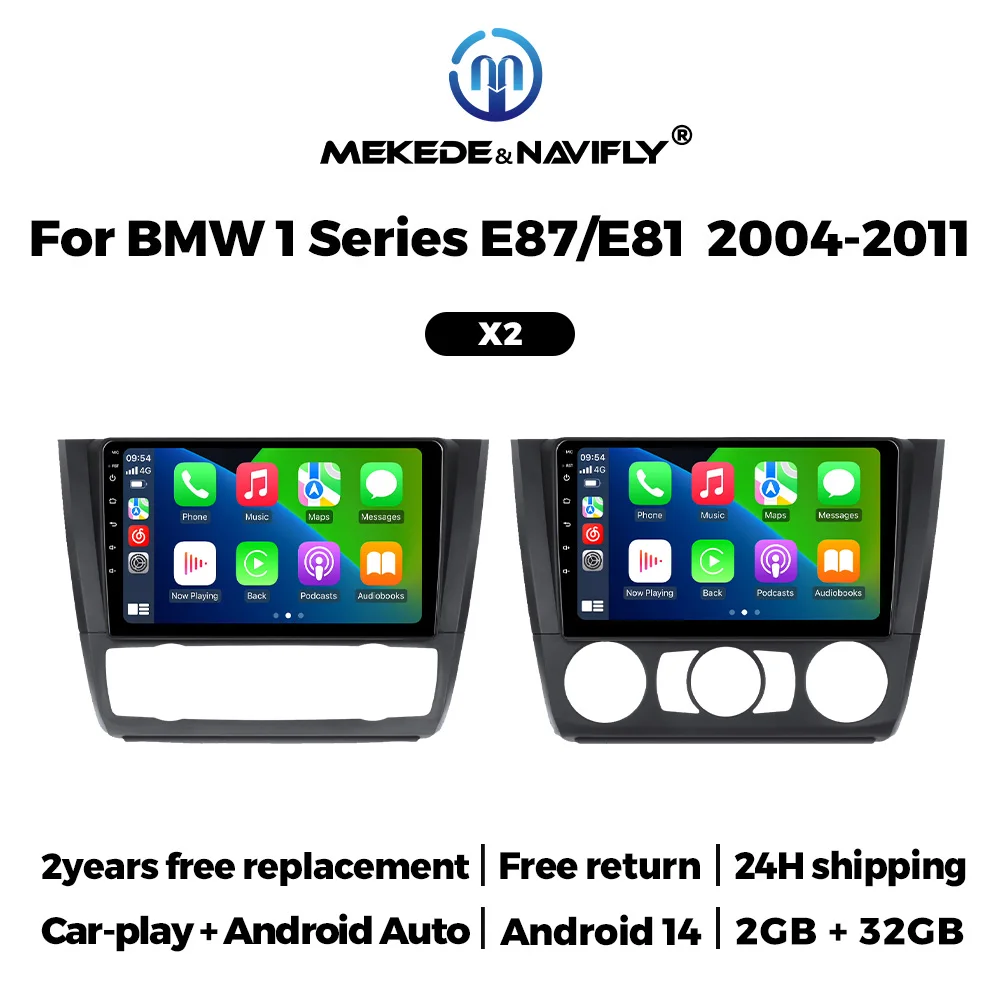 

Для BMW 1-й серии E88 E82 E81 E87 2004-2011 Беспроводной CarPlay Экран Android Auto Стерео GPS Android 14 Автомагнитола RDS SWC