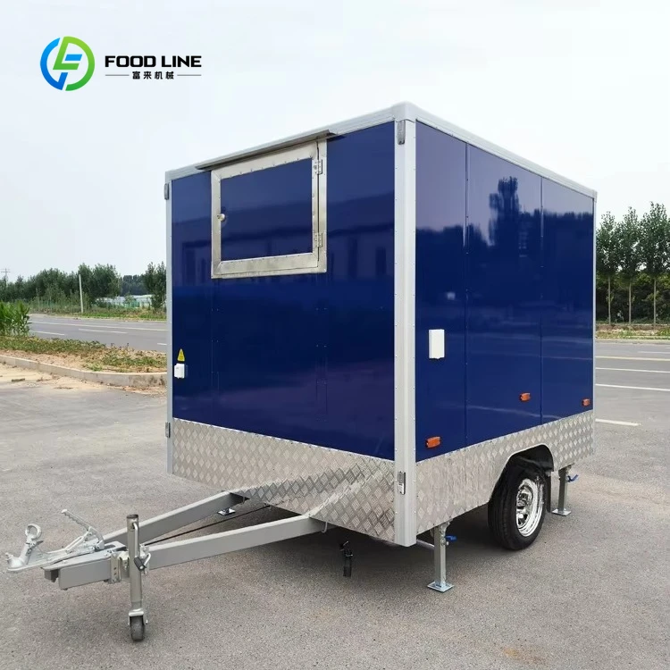 Customized Mobile Coffee Bar Trailer Fully Equipped Small Hot Dog Ice Cream Cart Concession Trailer Food Truck with Full Kitchen