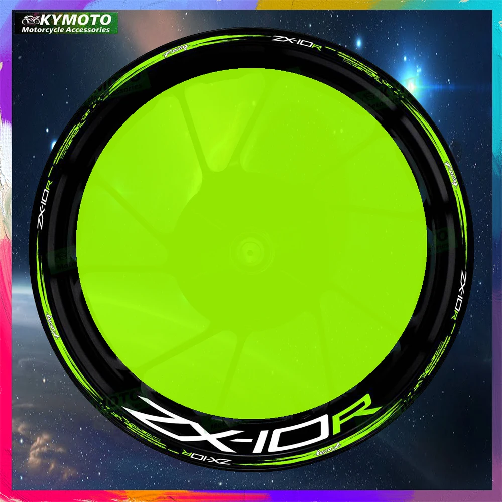 

For ZX10R ZX-10R motorcycle accessories 17 inch front and rear wheel stickers modified reflective wheel rim stickers decoration