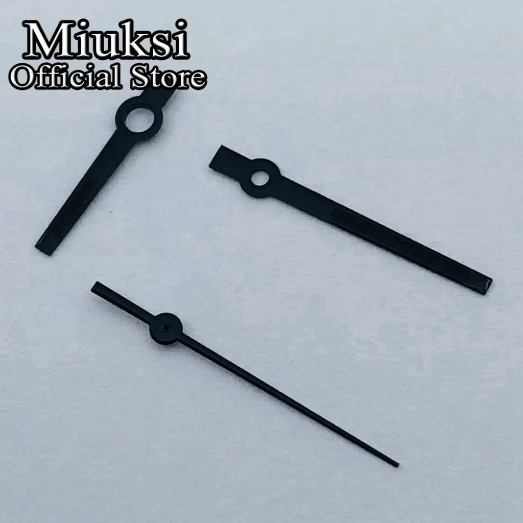 Miuksi black watch hands green luminous hands fit NH35 NH36 ETA2824 2836 Miyota 8205 8215 821A DG2813 PT5000 movement