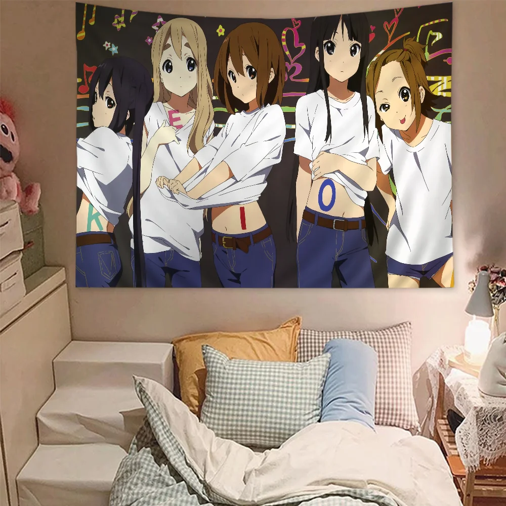 K-ON Cartoon Cute Lolita Kawaii Girls Chart Tapestry For Living Room Home Dorm Decor Art Home Decor