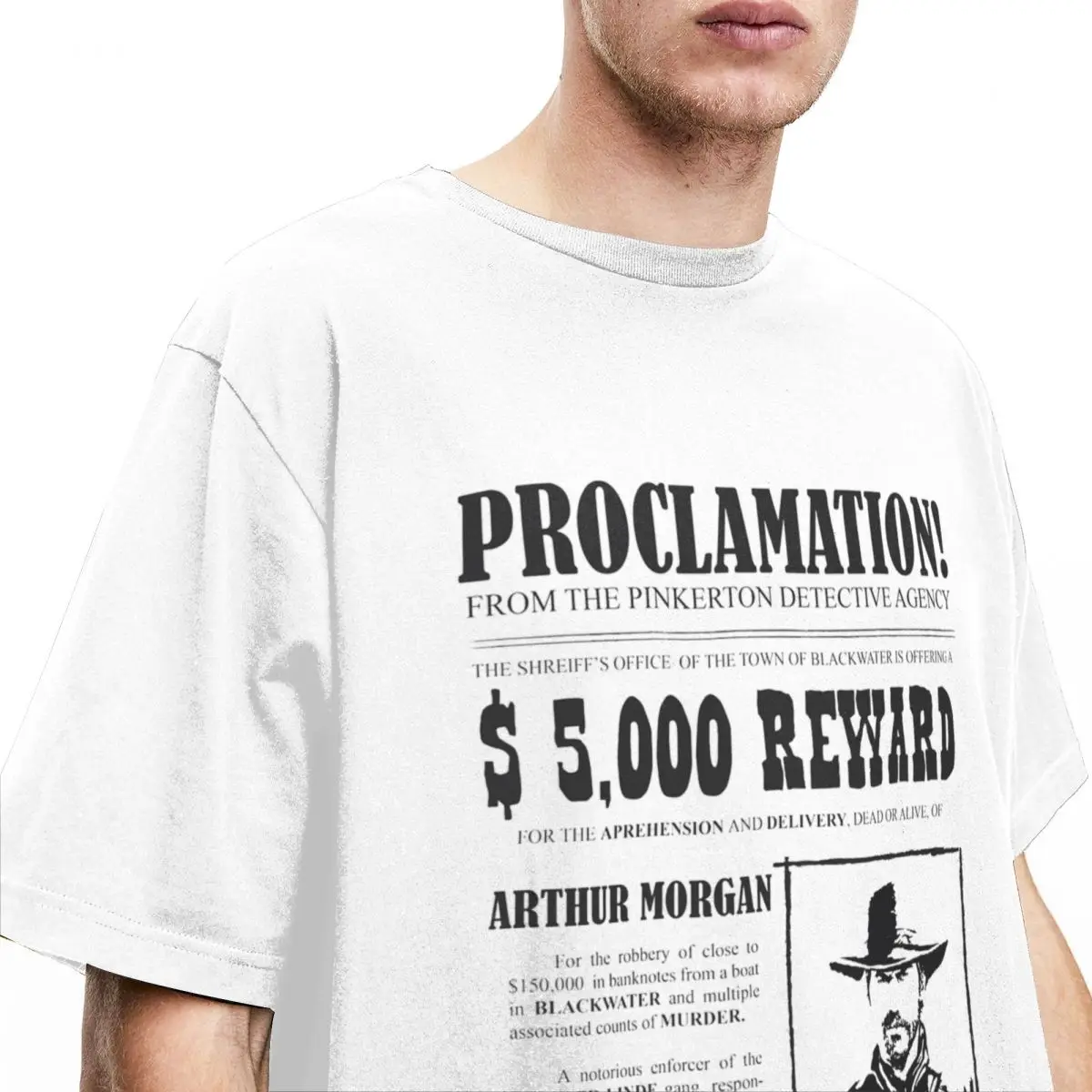 Arthur Morgan's Wanted Poster Red Dead Redemptions Men Women T Shirt Merch Funny Tees T-Shirt 100% Cotton Summer Tops