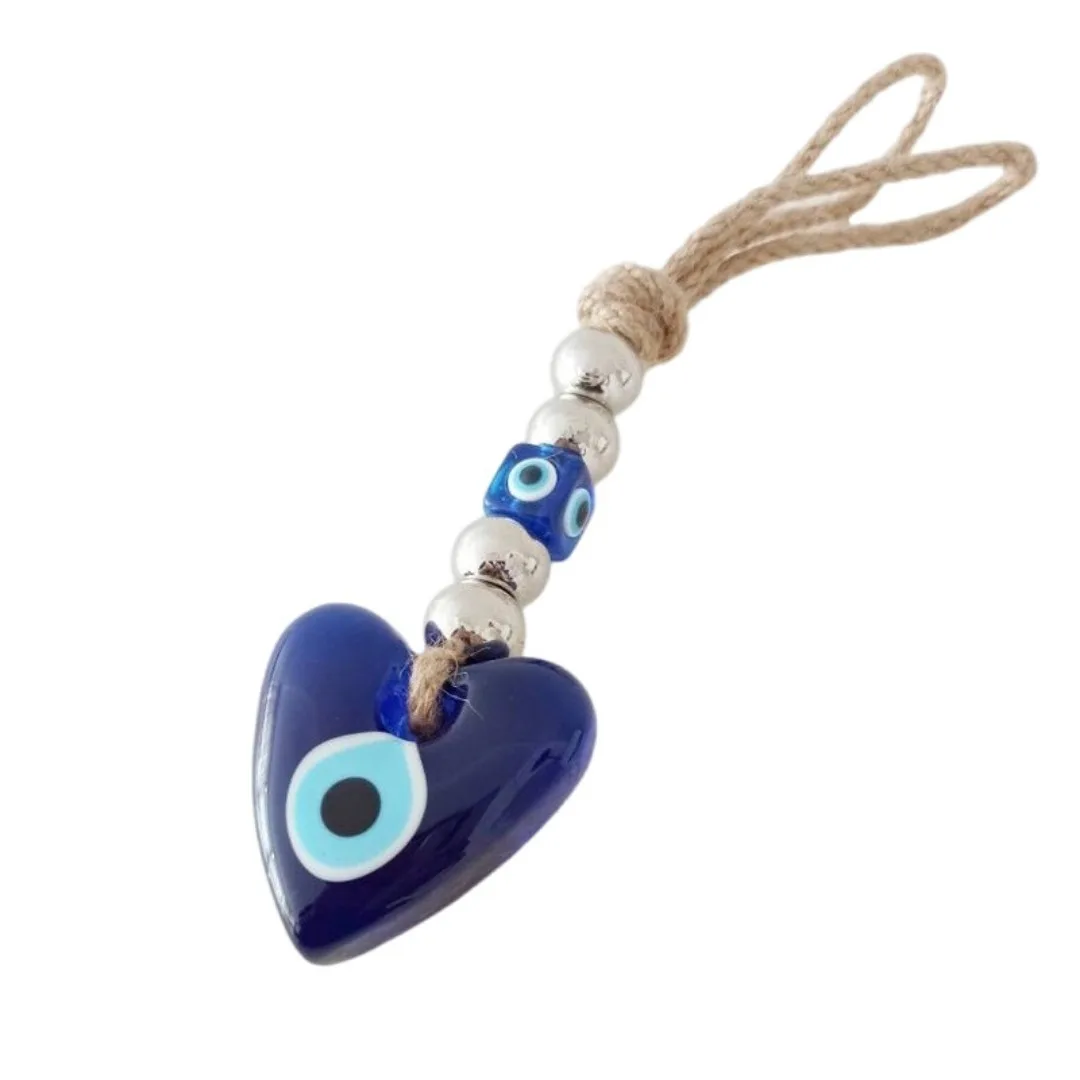 Heart-shaped glass Blue eyes Turkish style Devil's Eyes pendant homestay decoration