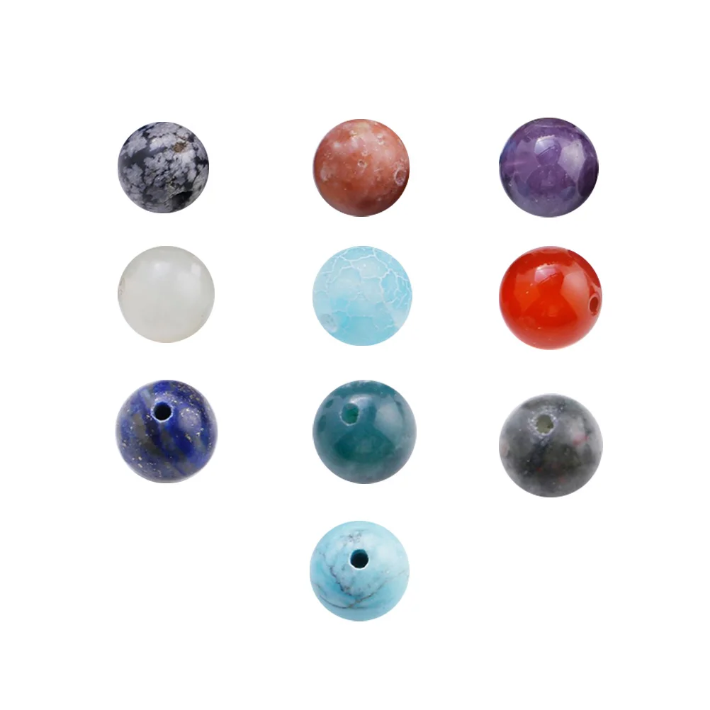 

100Pcs Natural Stone Round Beads Bright Smooth Surface DIY Jewelry Accessories Handmade Beads for Bracelets Necklaces Gifts