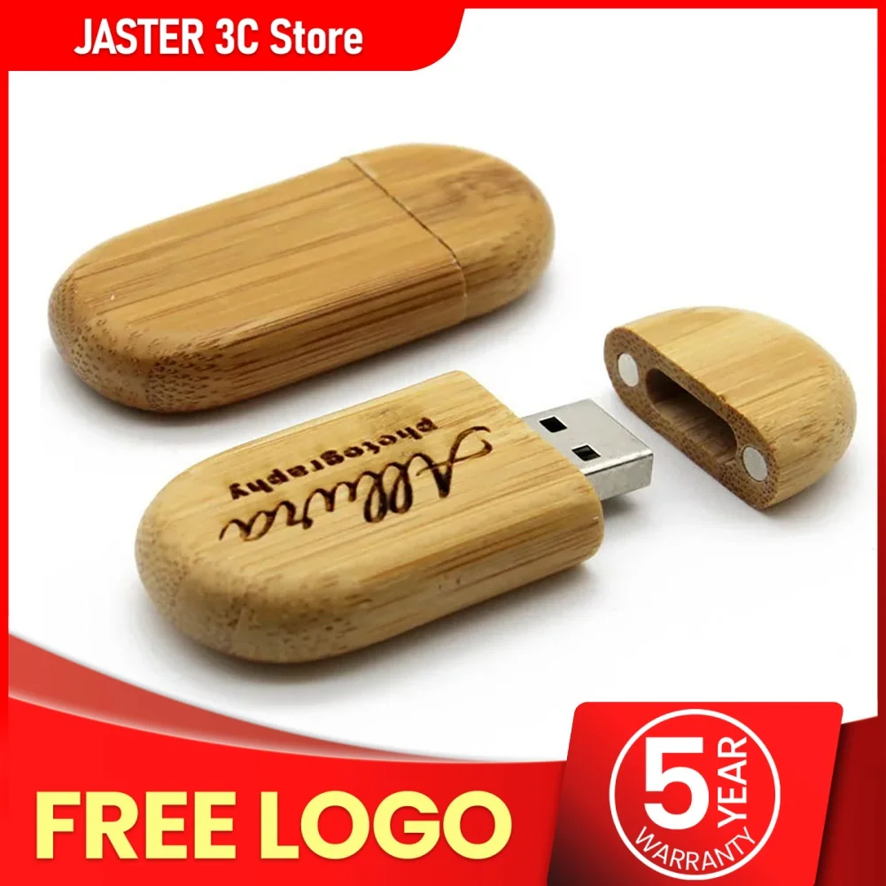 

JASTER 1 шт., деревянная USB-флешка с бесплатным логотипом, 4G, 8 ГБ, 16 ГБ, 32 ГБ, 64 ГБ, 128 ГБ, внешняя память USB-накопитель