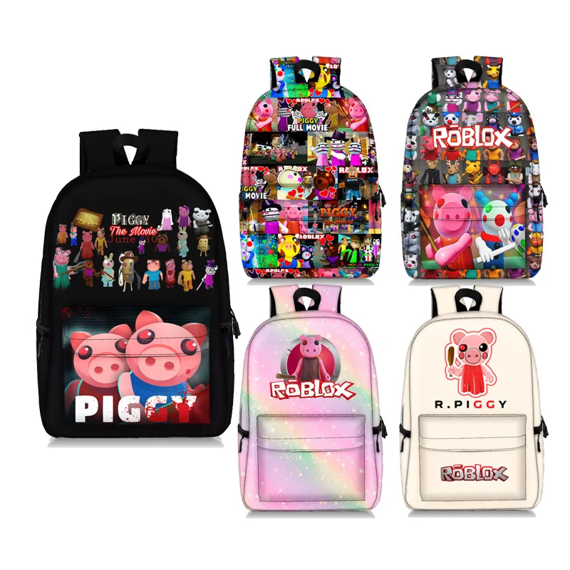 

Roblox Piggy Cartoon Korean Version Backpack Large Capacity Primary and Secondary School Students Backpack Fashion Full Printing