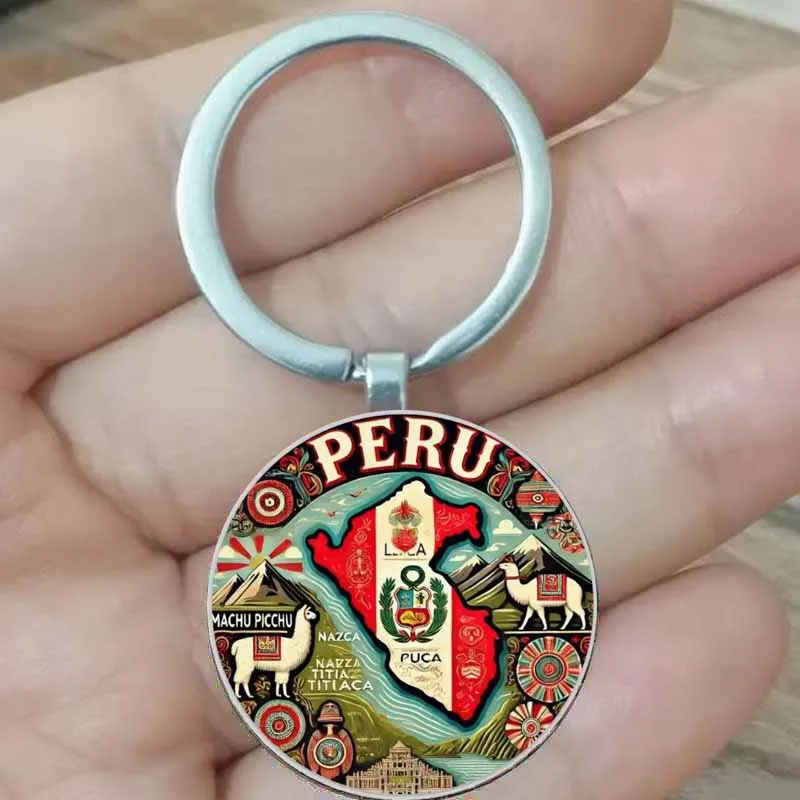سلسلة مفاتيح بيرو الانطباع: هدية فريدة لعشاق خريطة بيرو والرحلة الغامضة للألبكة، الهدية المثالية #1