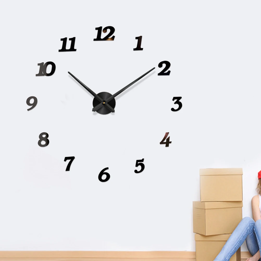 

Wall Clock Study Room Round Frameless Large Size Easy to Install Mute Core Stable