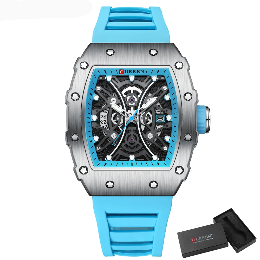 CURREN Herrenuhr, luxuriöse Quarz-Armbanduhr, Edelstahl, wasserdicht, Chronograph, modische Uhr für Herren 5