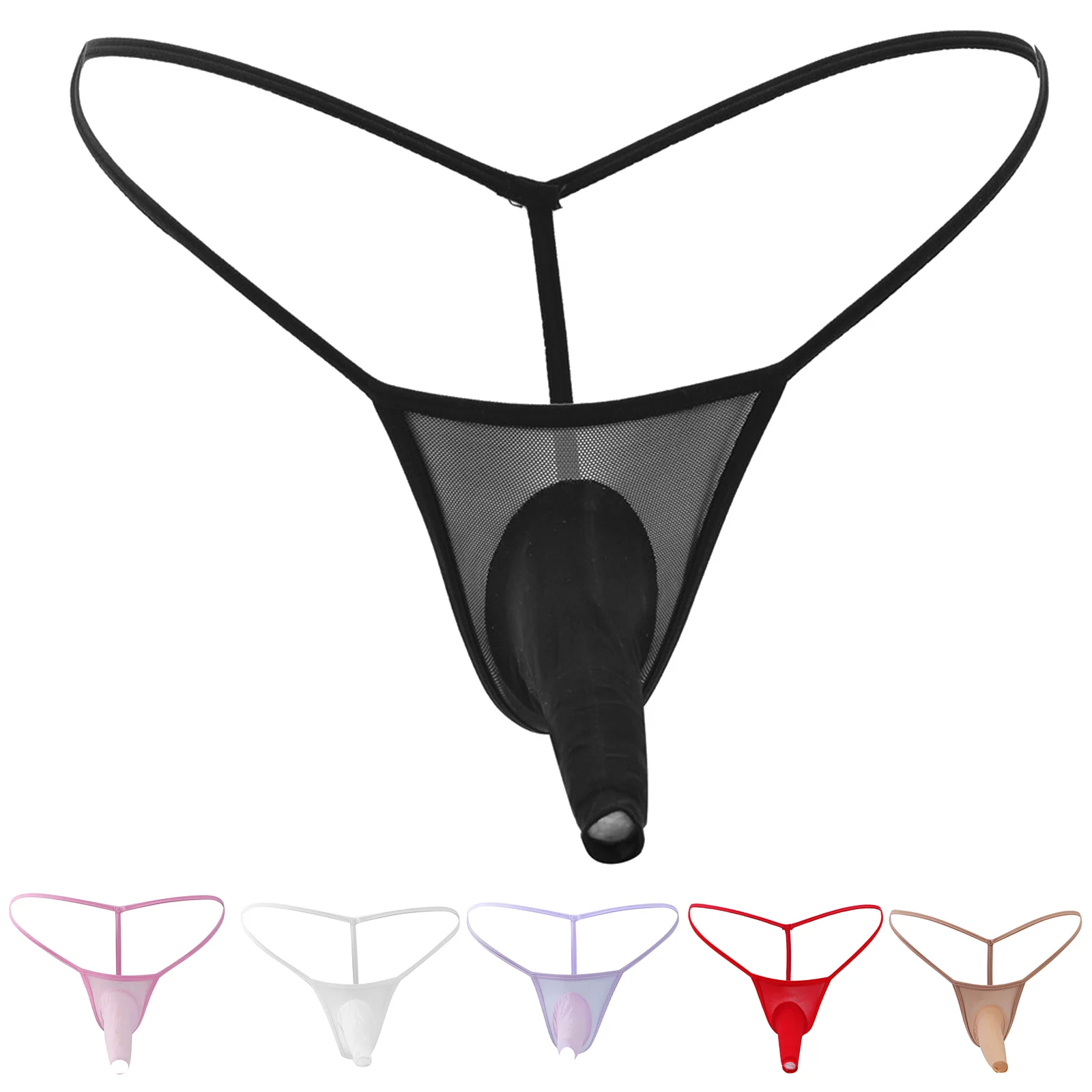 

Полое нижнее белье, мужское простое гренадинное индивидуальное модное повседневное сексуальное мини-стринги с открытым ртом, нижнее белье T Spirit, кофе