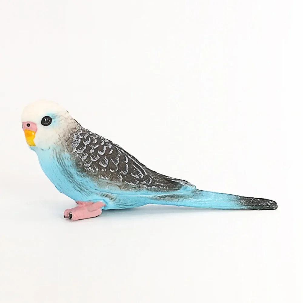 Simulation Wild Bird Animal Toys Cute Plastic Tiger Skin Parrot Model Action Figures Miniature Collection Ornament for Children