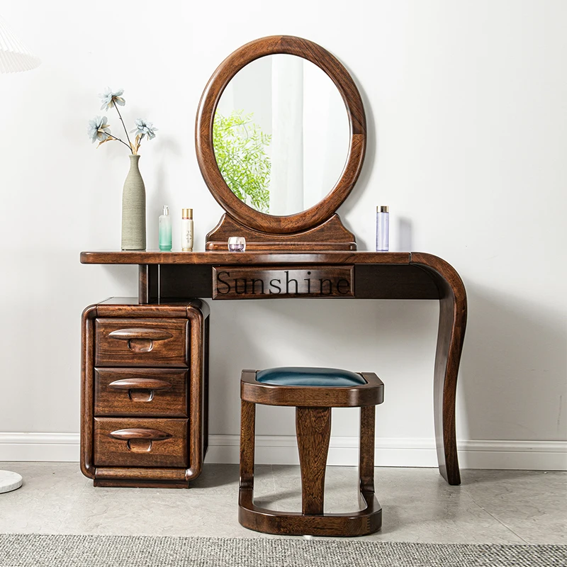 Modern new Chinese furniture telescopic makeup table chair combination