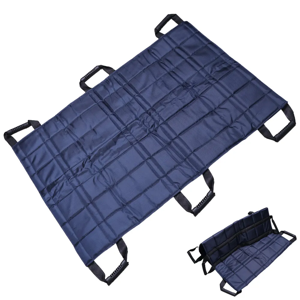 وسادة نقل المريض المحمولة، ملاءة سرير كبيرة قابلة للطي مع 6 مقابض قابلة للتنفس، حمالة رفع لكبار السن للمعاقين