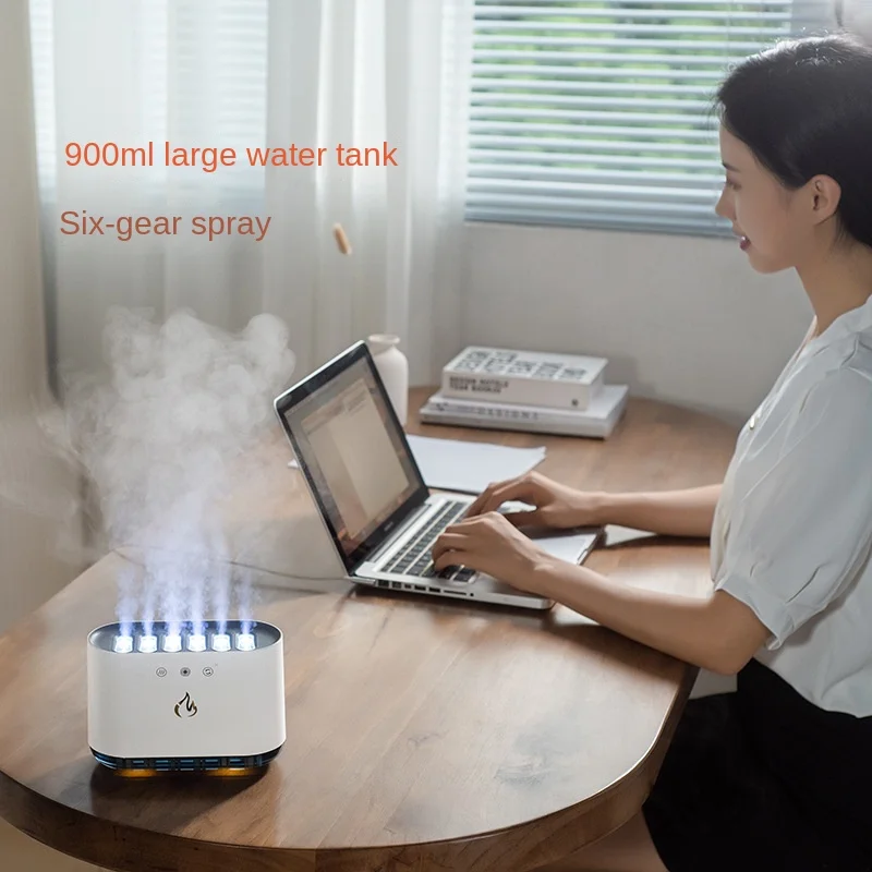 2023 Nieuwe Dynamische Herkenbare Muziek Luchtbevochtiger Grote Capaciteit Mist Ultrasone Zeven Kleuren Desktop Luchtbevochtiger Aroma Diffuser