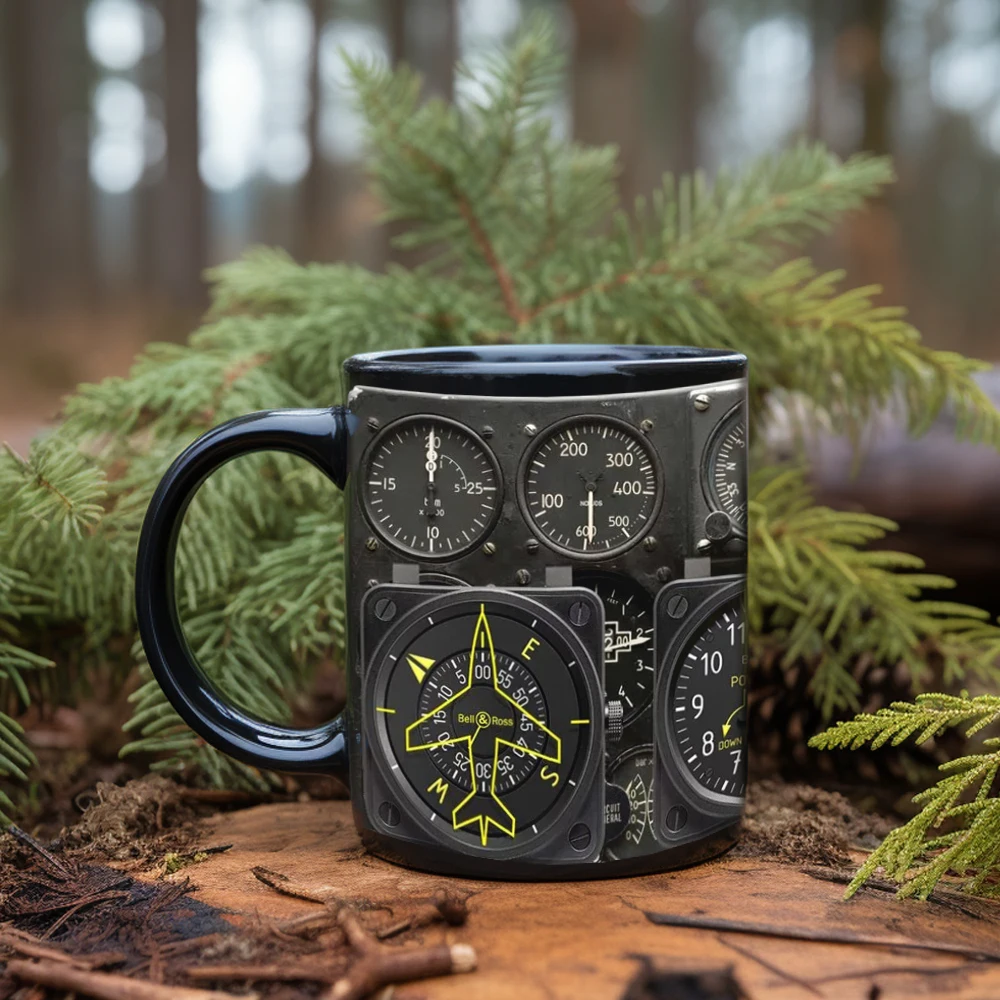 Vliegtuigen Instrumentenpaneel Patroon Koffie Keramische Mok Vliegtuig Liefhebber Verjaardagscadeau Jongens Water Cup Grappige Mok