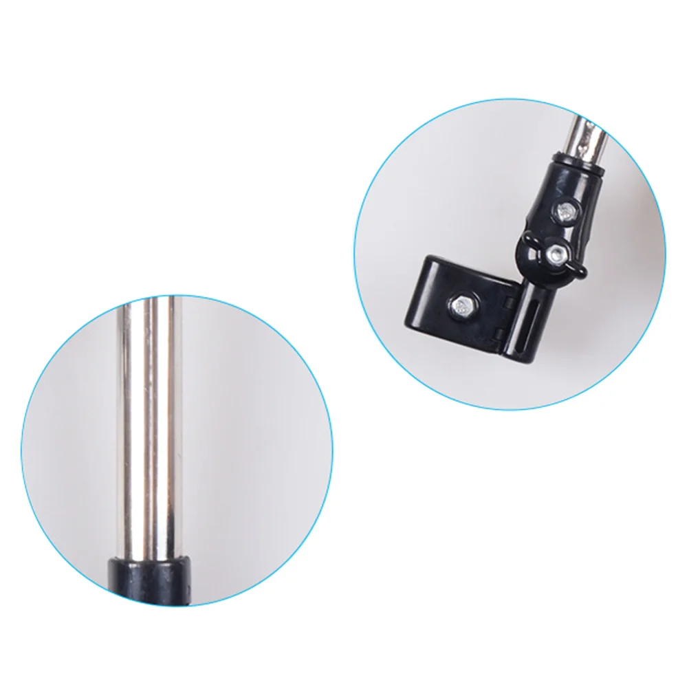 حامل مظلة قابل للتعديل مكون من قسمين لمقود الدراجة وحامل دوار من الفولاذ المقاوم للصدأ ABS لحماية من المطر من الشمس باللون الأسود #3