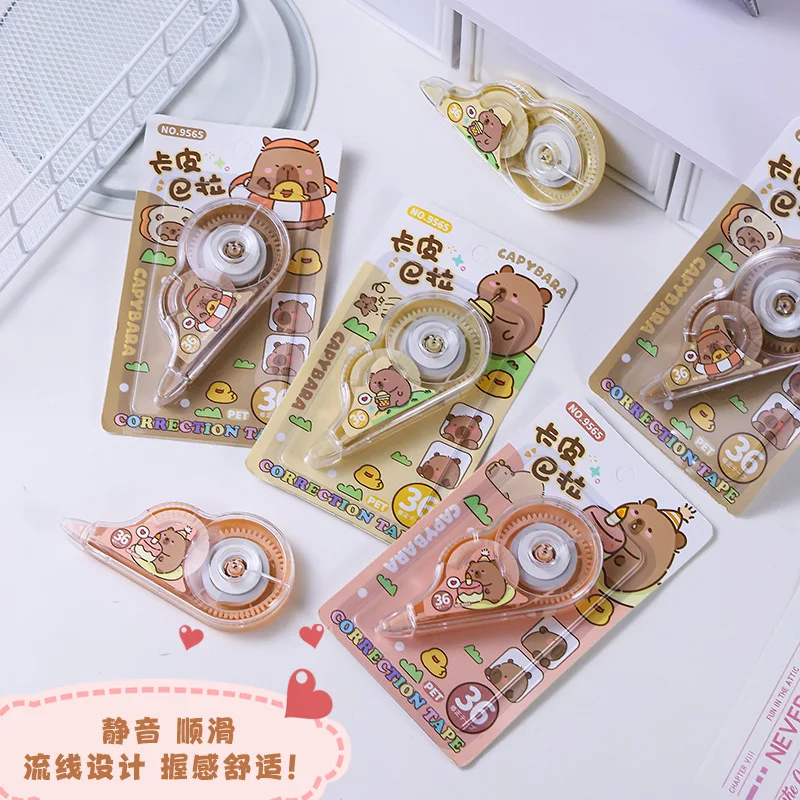 

3PCSCapibara correction strip cartoon guinea pig high appearance level correction strip students with large capacity stationery