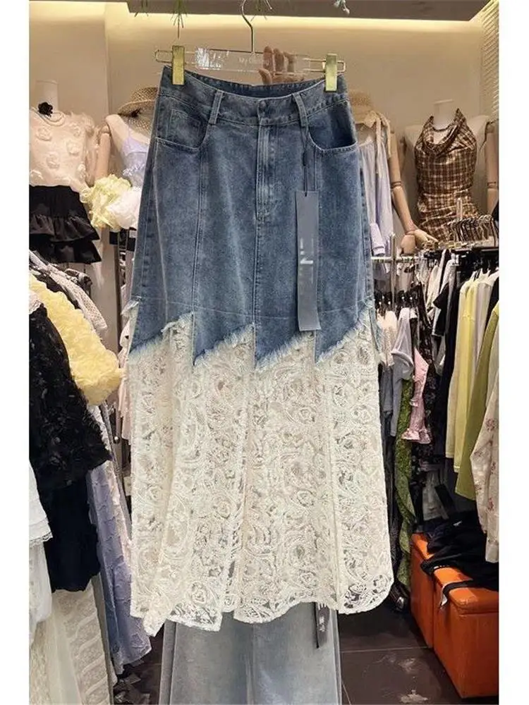 

Утягивающая кружевная юбка-миди с высокой талией, женская модная летняя юбка 202, модные юбки f-длины, повседневные хлопковые юбки