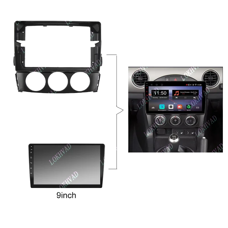 9 Inch For Mazda MX-5 MX5 MX 5 NC 2008-2015 GPS MP5 Player Casing Frame 2 Din Head Unit Fascia Dash Cover panel