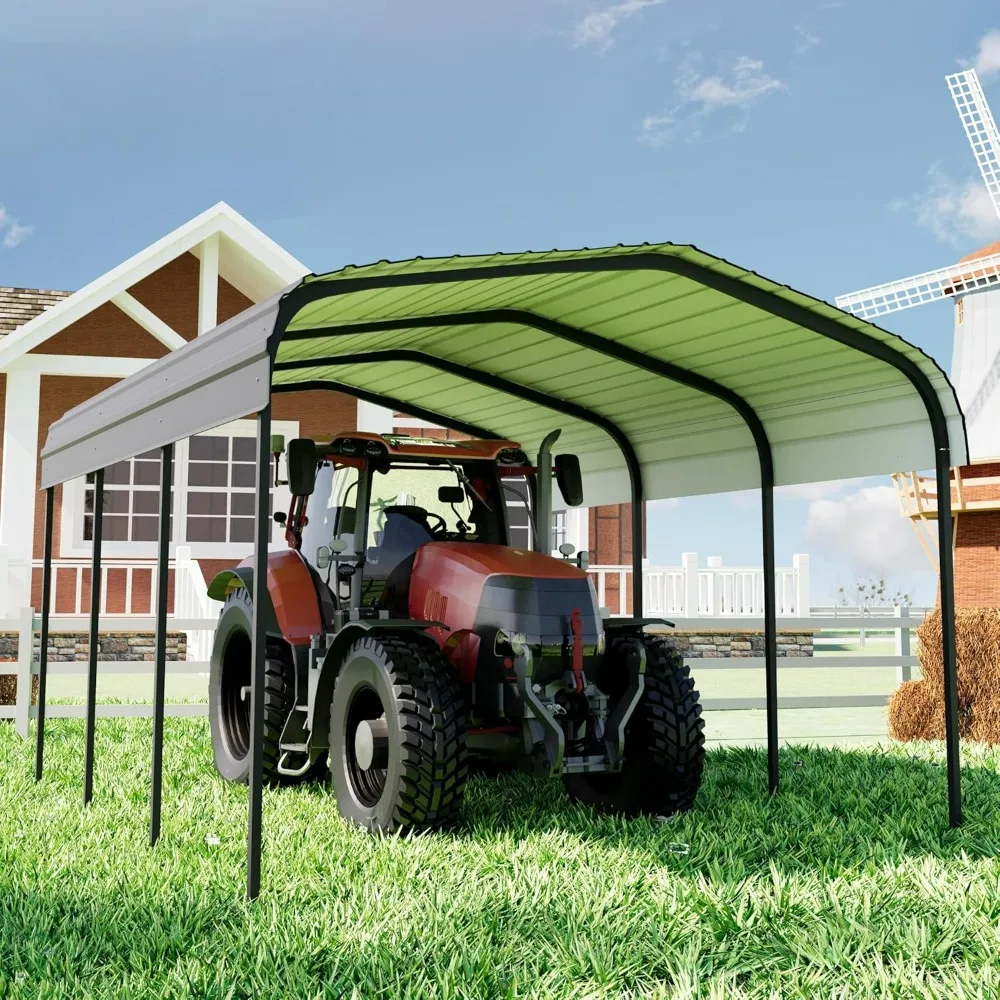 

Metal Carport 10x15 Heavy Duty Car Port, Outdoor Storage Garage Metal Canopy Multi-Use Shed for Car and Truck, Carport Kit with
