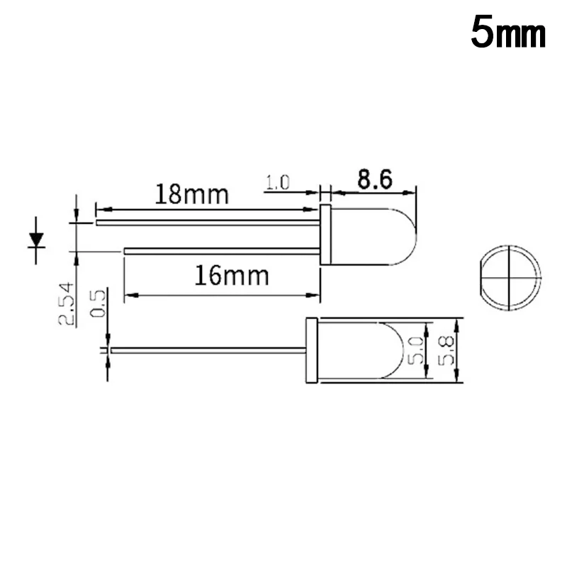 1000 Stück Durchmesser 3mm 5mm LED Lampe Perle Blase LED F3 F5 rot grün gelb blau weiß gerade in die gesamte Packung F3 F5 LED – Detail 12