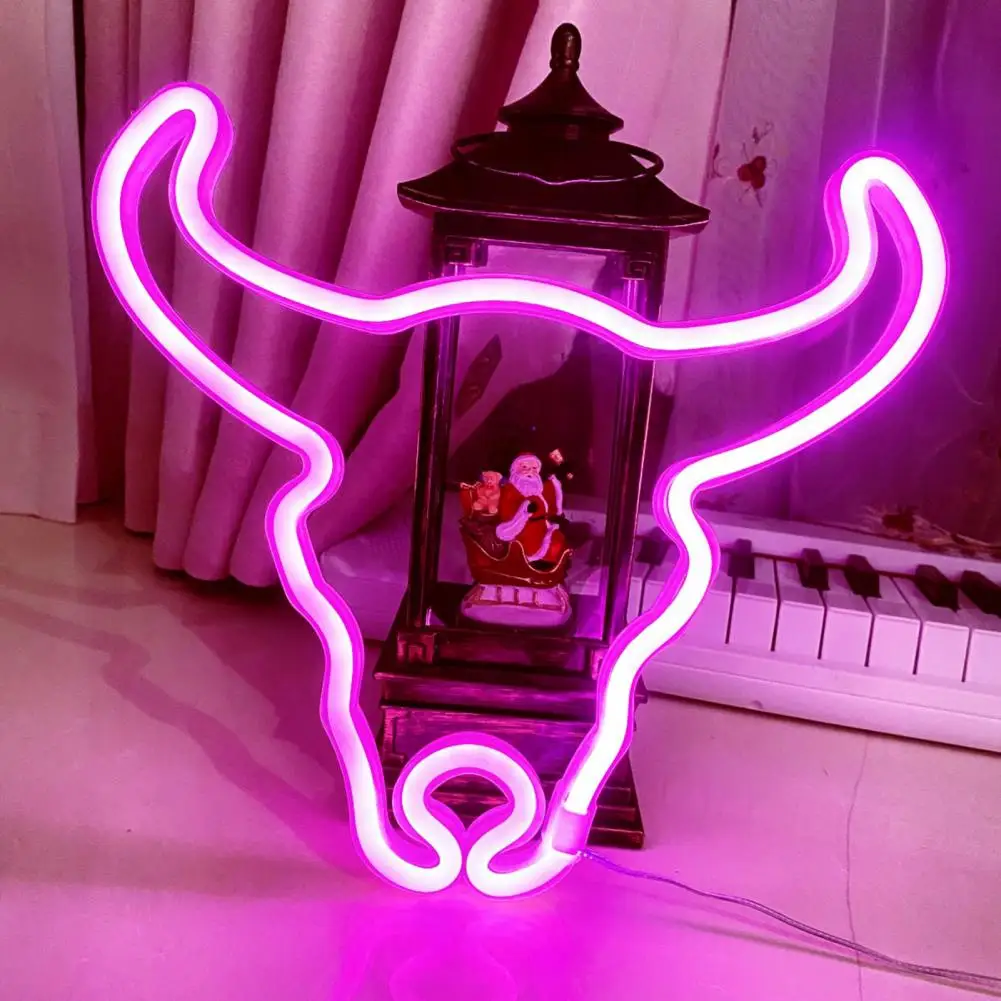 Led Neon Light Led Neon Lamp Non-glaring Flicker Free Bull Head Neon Sign Lamp Usb/battery Operated Desktop Decoration 3 Years