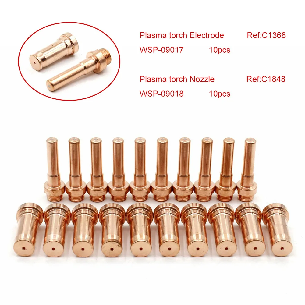 1.2 مللي متر البلازما الشعلة 1 عدة 20 قطعة/المجموعة المواد الاستهلاكية 50-70A C1368 WSP-09017 القطب C1848 WSP-09018 تلميح العملي