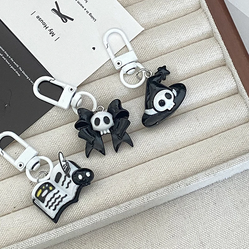 Cartoon Creative Halloween Bat Pumpkin Ghost Kuromi Keychain Cute Anime Figures Keychain Backpack Decoration Accessories Gifts