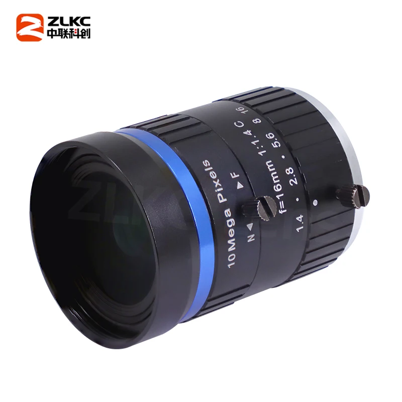 ZLKC 10MP Lens 16mm 1 Inch C Mount F1.4 10Megapixel Low Distortion Machine Vision Manual iris Lens for Industrial Camera