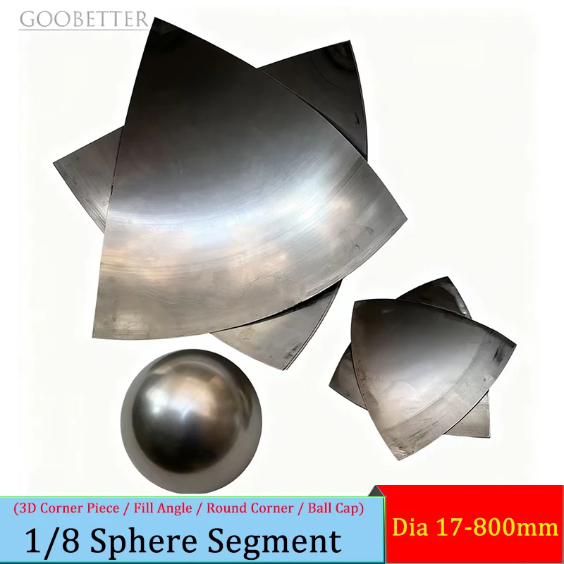 3D Corner Iron Triangular Ball Plate 1/8 Circle Welding Decorative Metal Sheet Diameter 17-800mm Thickness 1-2mm Arc Triangle