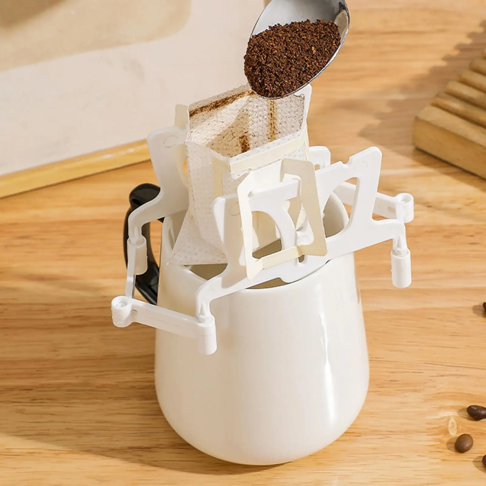 Coffee Ear Drip Filter Paper Bag Shelf Coffee Mug Stand Reusable Coffeeware Parts Coffee Filter Holder for Kitchen Travel Office