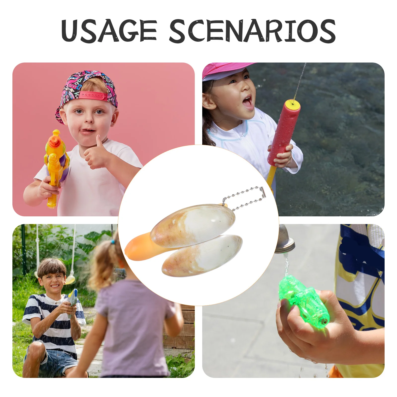 ปืนฉีดน้ำแบบกด 4 ชิ้น รูปทรงหอยเป๋าฮื้อเหมือนจริง สำหรับเด็กเล่นกลางแจ้ง สระว่ายน้ำ ฤดูร้อน เกมแกล้งเพื่อน ปืนฉีดน้ำสำหรับสนุกในสวน