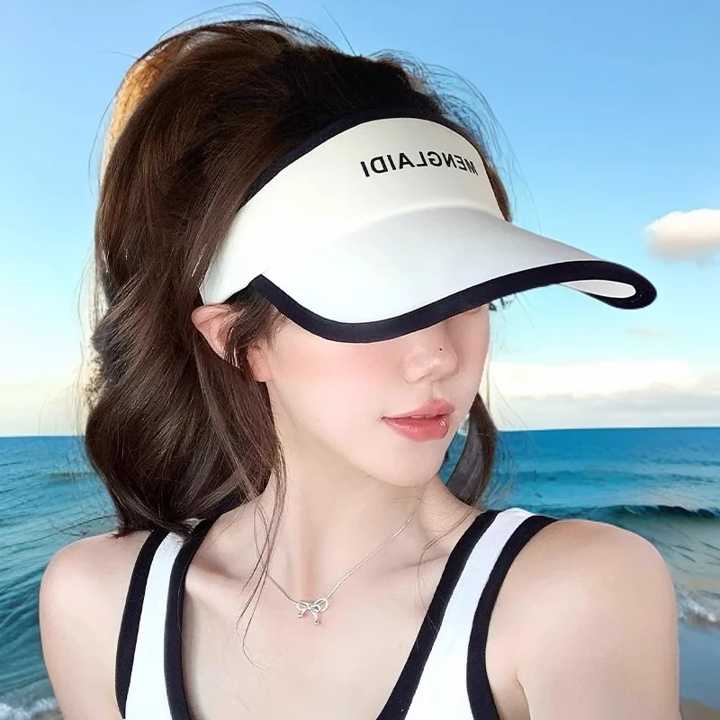 2025 جديد واقية من الشمس قبعة المرأة الصيف الأشعة فوق البنفسجية حماية الجليد الحرير الرياضة ظلة الوجه Ducktongue فارغة أفضل قبعة المرأة قبعة للشاطئ 2
