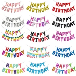 13pcs 16Inch Happy Birthday Party Decoration Balloons Rose Gold Letter Foil Ballons Air Globos Balony Anniversaire Supplies