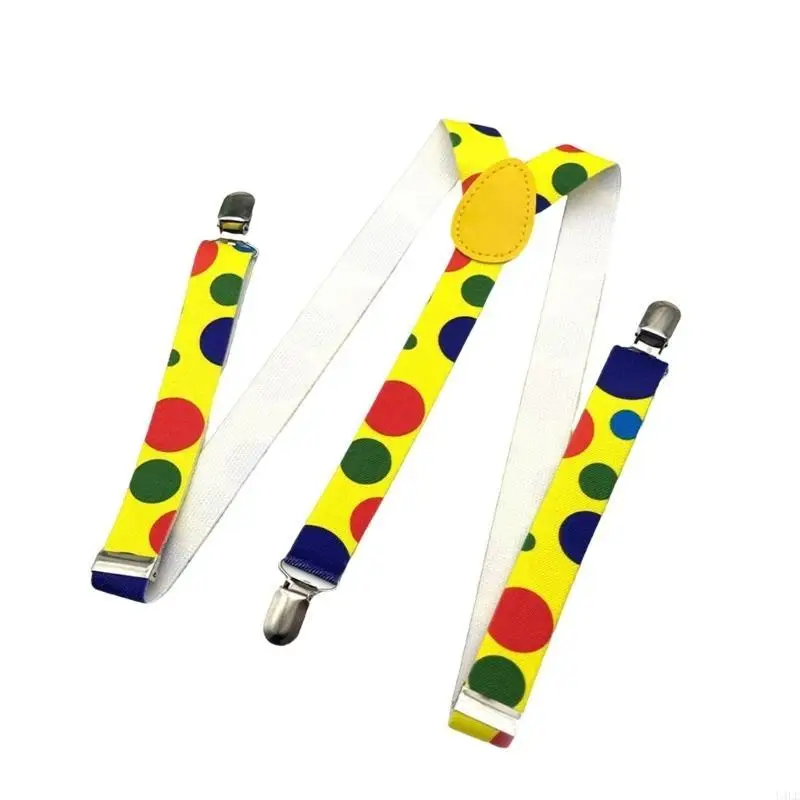 

U4LE Fashion Clown Print Bowtie с регулируемыми подтяжными подтяжками подвески подвески