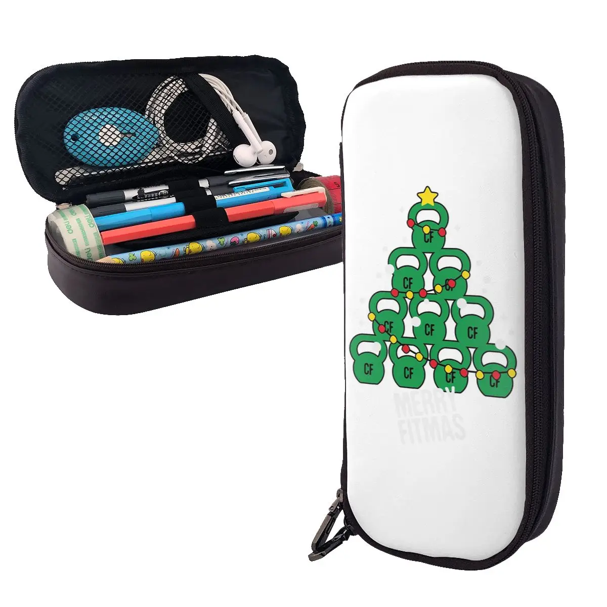 

Kettlebell Tree, Веселая Рождественская елка, кожаные пеналы, держатель для ручек, большая коробка для хранения ручек, сумка-карандаш для мальчиков и девочек, школьная