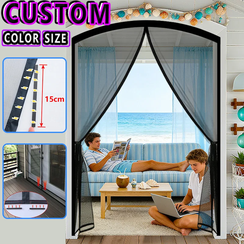 Arched Door Screen Window Mosquito Net Magnetic Curved Round Customized Fly Insect Mesh Black White Invisible Fiberglass Net