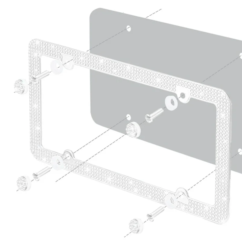 31*16 cm Bling Kristal Auto Kenteken Frame Vrouwen Strass Kenteken Frame Cover Houder Auto Accessoires met Schroef